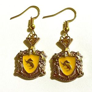 Harry Potter Hufflepuff Metal Dangle Earrings